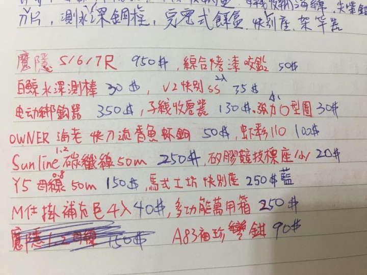 (新手-北部)釣組準備，不知道還缺什麼?