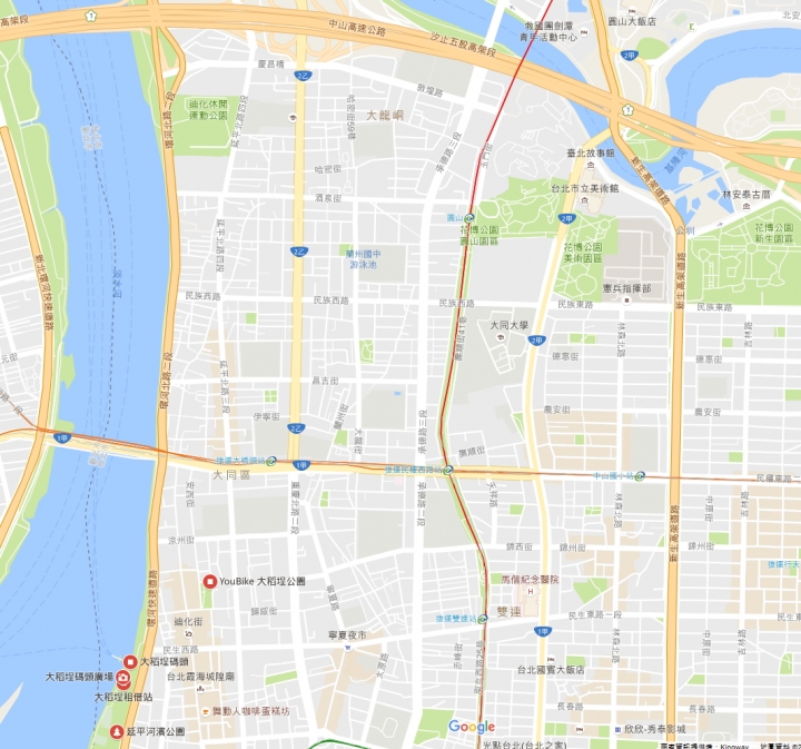 圓山到大稻埕路線詢問