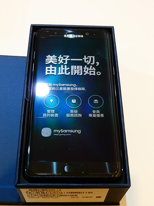新版Note7(黑)、無線充電/透明背蓋開箱