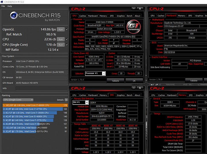 GIGABYTE X99-Designare EX搭載Intel Core i7-6950X超頻解析