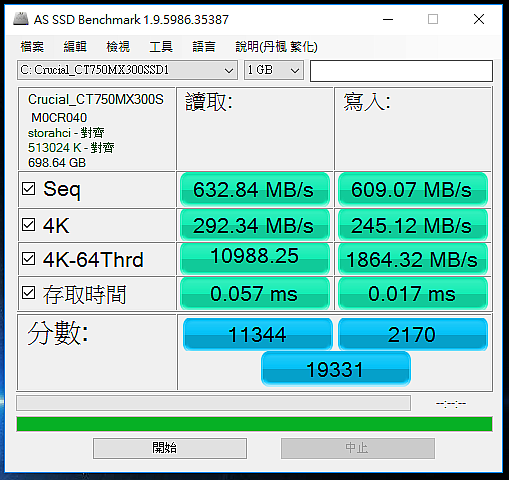 [分享] 美光 MX300 750GB 極簡開箱&簡單測試
