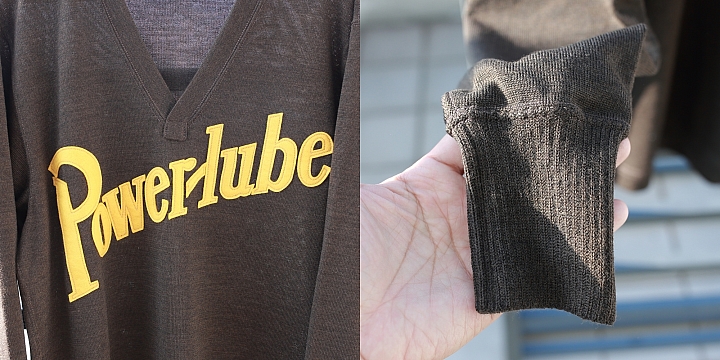 [復古毛衣] Freewheelers "POWER-LUBE MOTOR OIL" V NECK JERSEY