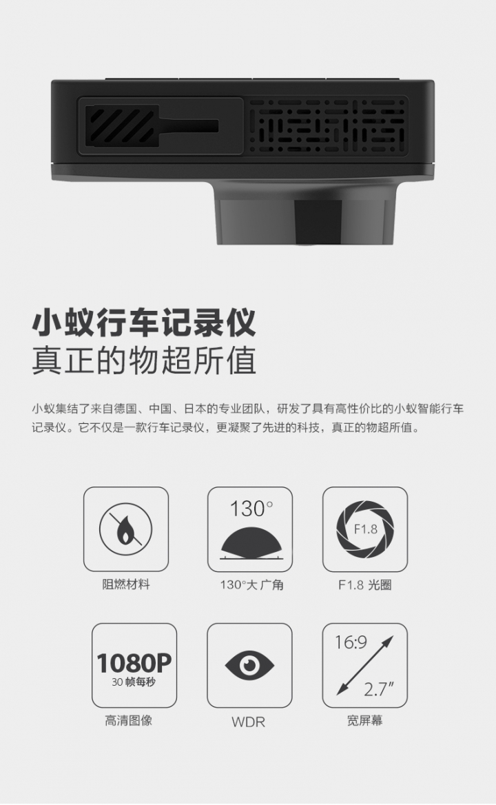 小蟻智能行車記錄器不到1000元