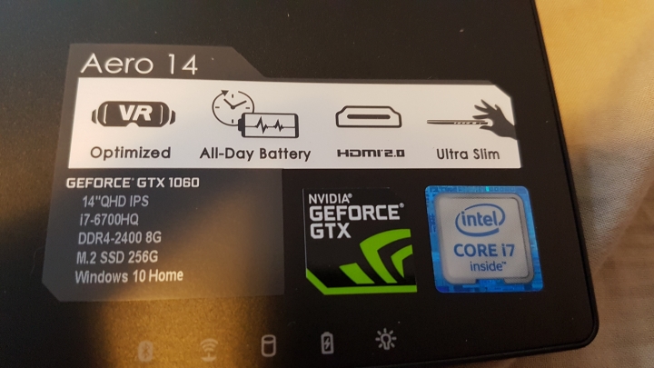 AERO 14 GTX1060 版本開箱