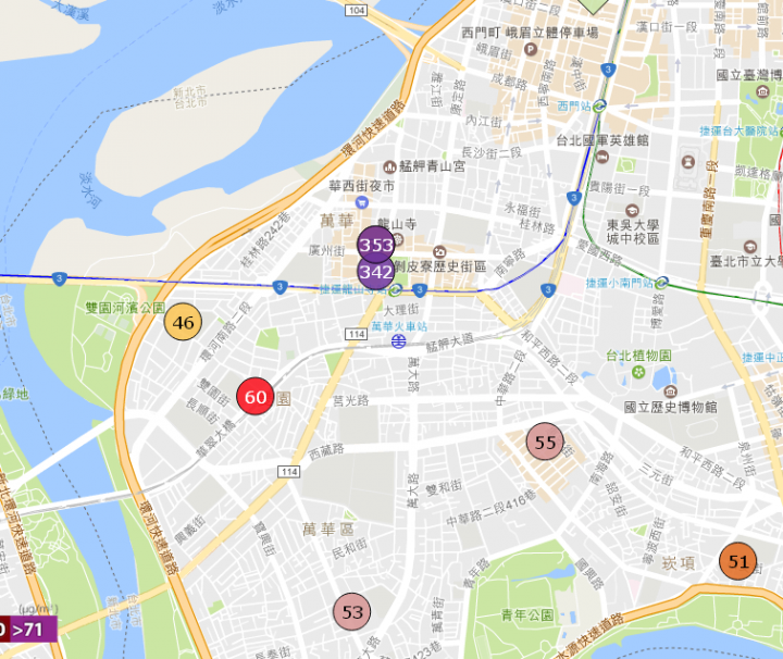 剛剛看了空汙指數，原來PM2.5最高的地方在......