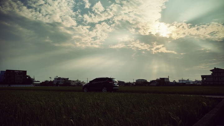陽光下小路上的KUGA
