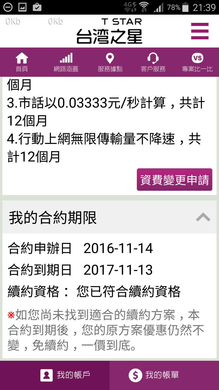 台灣之星1111專案合約到期後持續享有原優待？