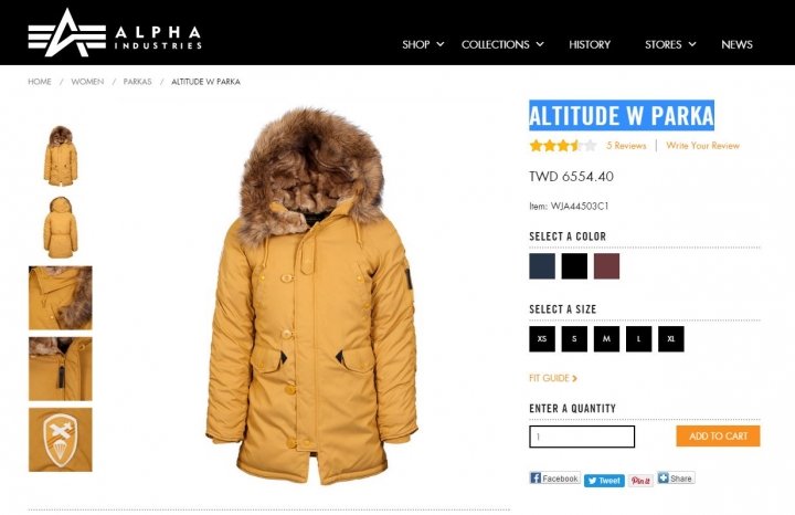 Alpha industries ALTITUDE W PARKA 在 COSTCO 線上購物 2599