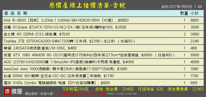 想組一台電腦 預算大概3萬上下