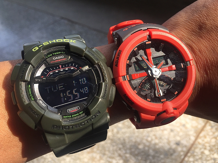 [開箱]CASIO G-SHOCK 紅黑碼錶運動錶 GA-500P-4AJF