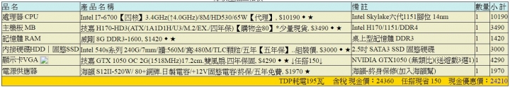 換電腦自組...請各位大大幫我看一下這張單..