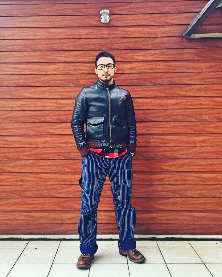 [拔染最褲]Freewheelers Wabash Derrickman Overall Stipe Work Pants