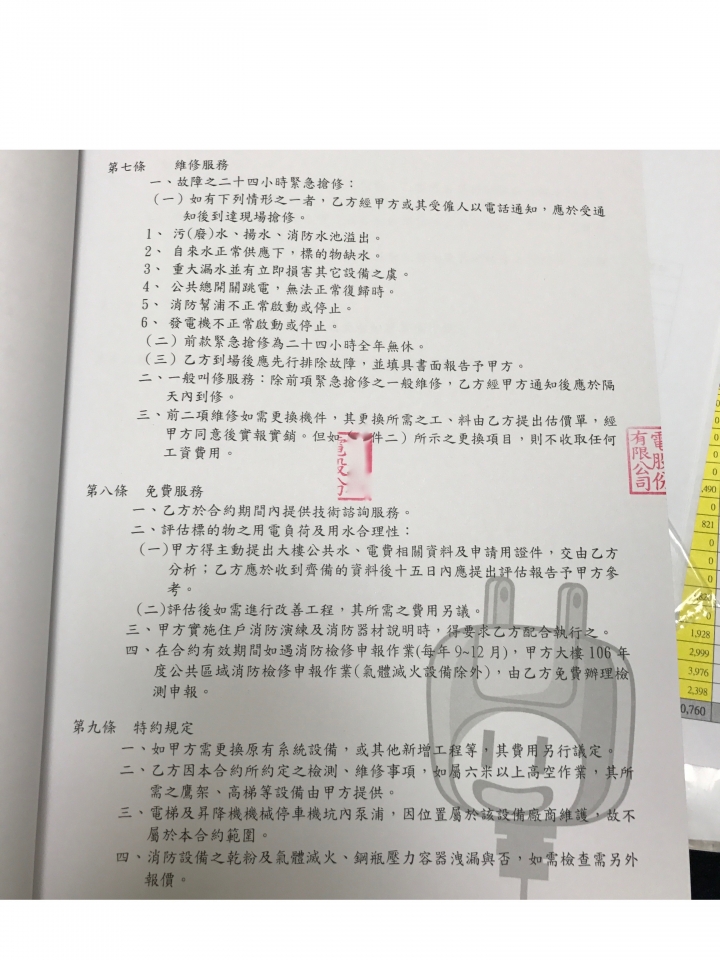 請問中和新大樓機電維護合約00/月合理嗎？108戶/88車位 B3~15F