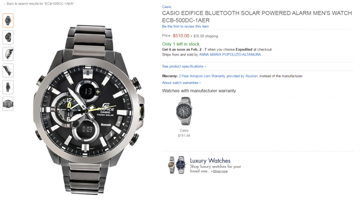 【詢問】EDIFICE ECB-500DC評價