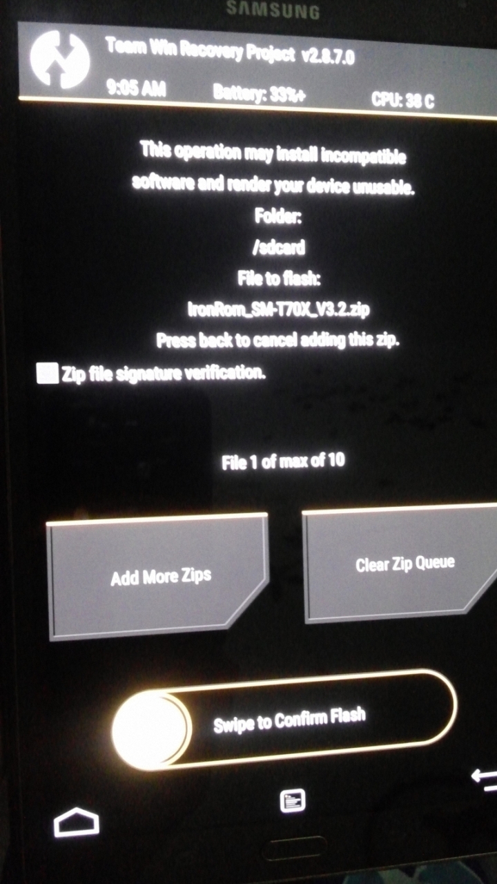 『Iron Rom 3.2刷機教學』 三星 tab s T705 平板 刷機成6.0.1  自動取得root最高權限 + xpose