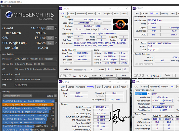 AMD RYZEN 7 1700超頻與溫度更新之心得