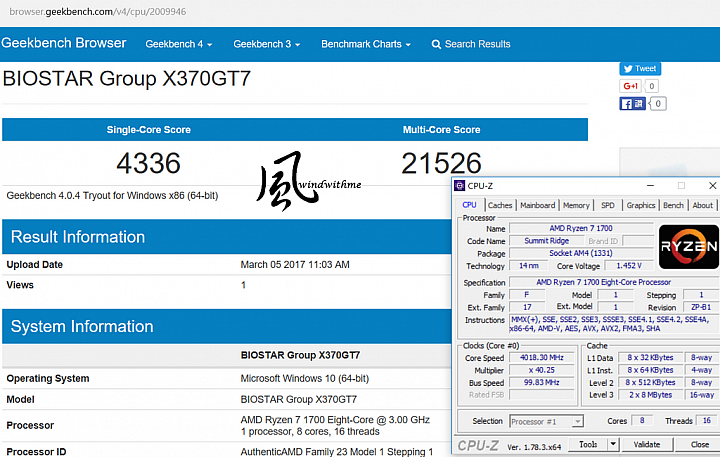 AMD RYZEN 7 1700超頻與溫度更新之心得