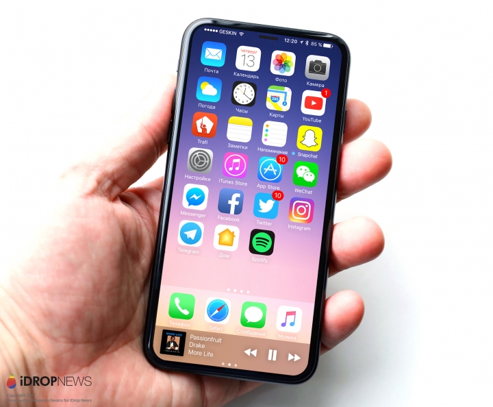 外媒根據富士康流出圖製作的iPhone 8 的渲染圖