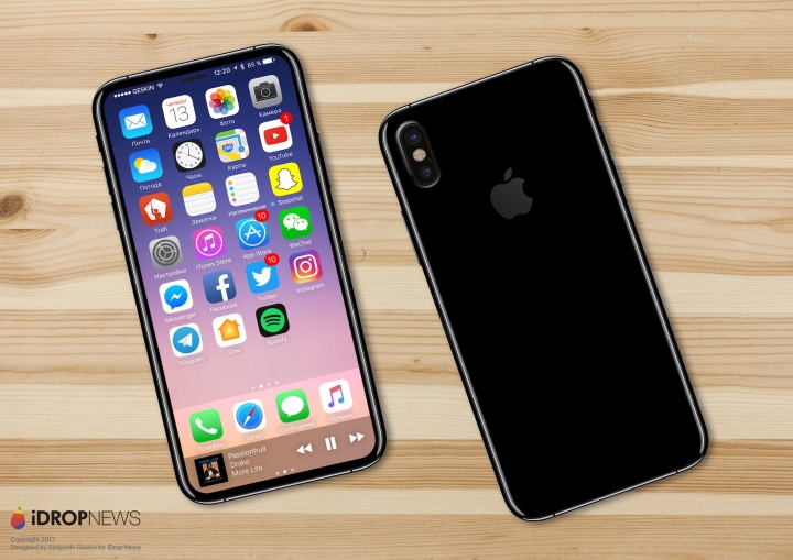 外媒根據富士康流出圖製作的iPhone 8 的渲染圖