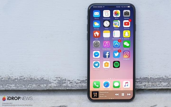外媒根據富士康流出圖製作的iPhone 8 的渲染圖