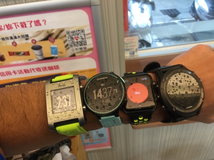 四錶怪客測試第三彈：Garmin Fenix 3 vs Forerunner 235 vs Bryton AMIS 630 vs Apple watch 2 軌跡圖測試