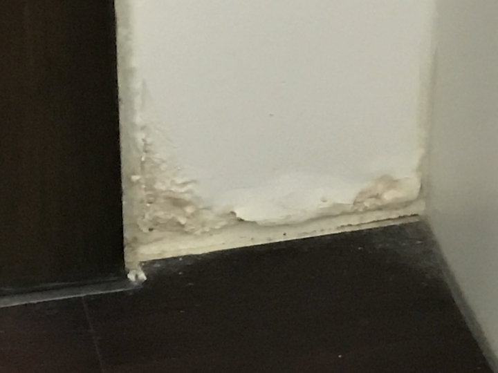 遠雄建設的新房，廁所磁磚吐黑，漏水造成壁癌