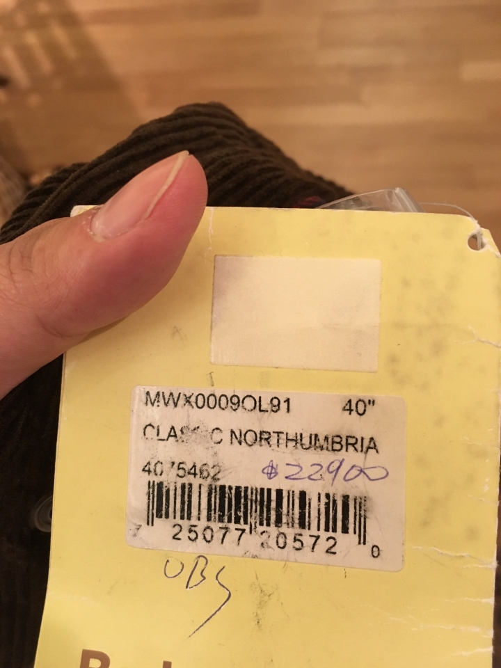請問我這件Barbour是什麼型號？
