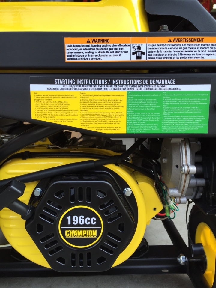 雙燃料(汽油/瓦斯)發電機~開箱 CHAMPION 4000W DUAL FUEL Generator