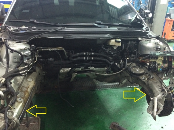 VOLVO S40 D4 高速公路撞擊後之拆卸引擎