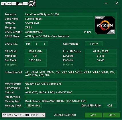 鷹神降臨 AM4  技嘉 AORUS AX370-Gaming K5 /  Ryzen 5 1600 開箱