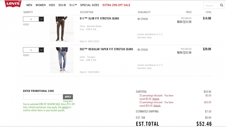啥咪???美國官網Levi's牛仔褲 不用台票500元