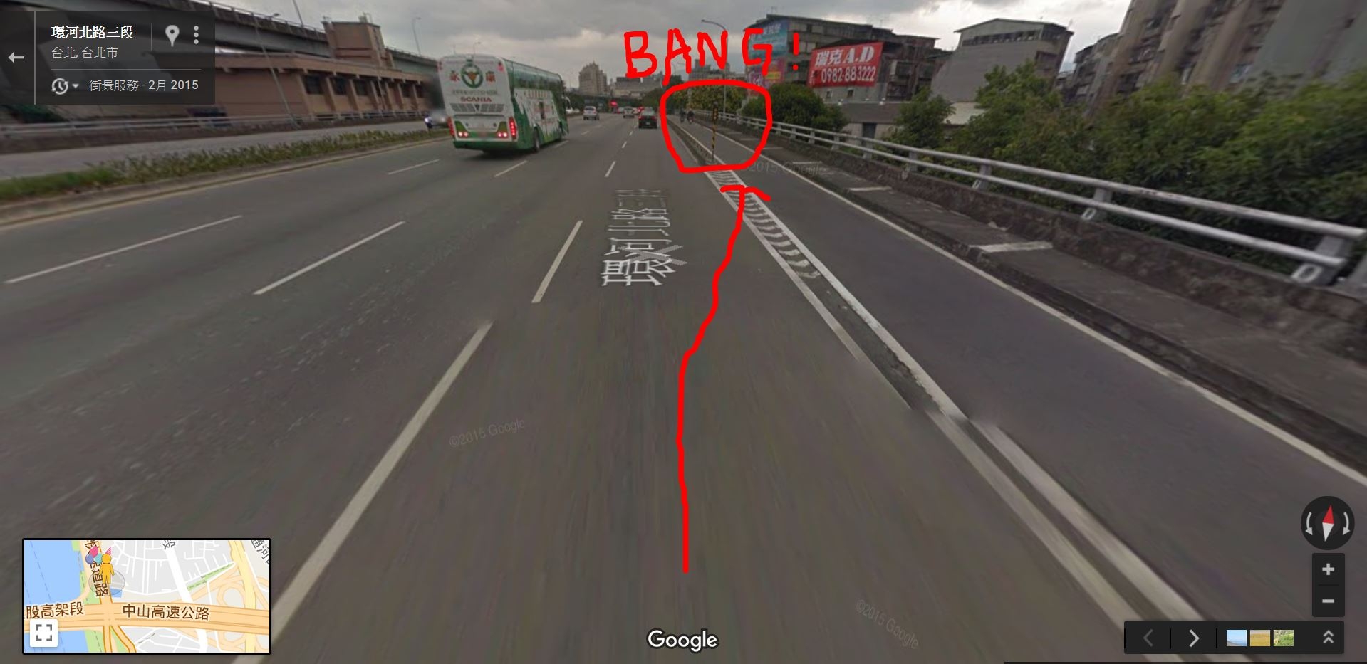 直行車道變為禁行機車問題（血腥圖注意