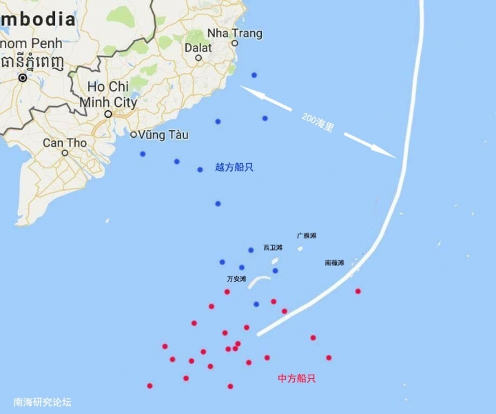 時隔六年越南再次試圖在南海爭議海域進行鑽探 中國派出數十艘艦隻對越方進行圍堵