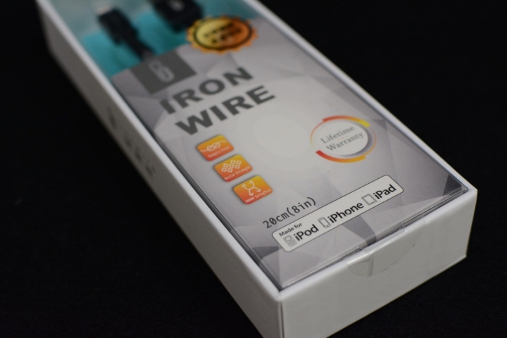 [爆肝開箱]防彈絲高強度鋼鐵線IronWire--MFI認證lightning充電線 (20cm)