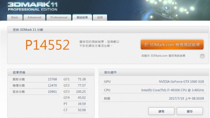 GTX1060-3G跑分 (技嘉 N1060WF2OC-3GD 風之力)