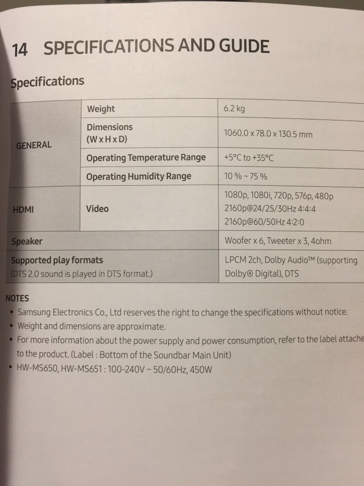 多功能soundbar 三星HW-MS650開箱