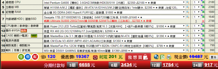 電腦20K單討論