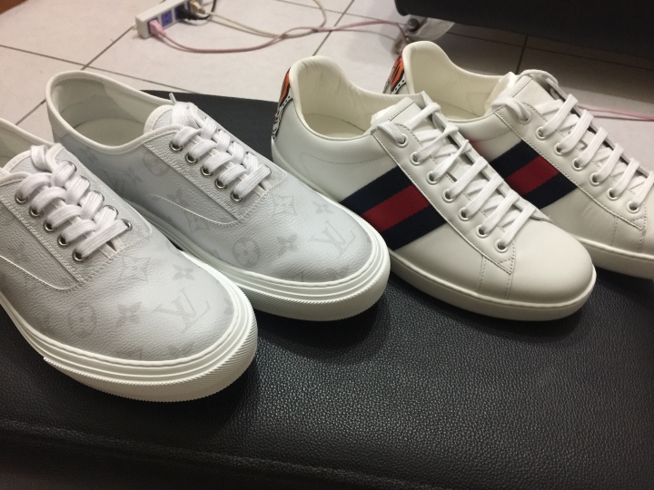 新添購LV和GUCCI小白鞋
