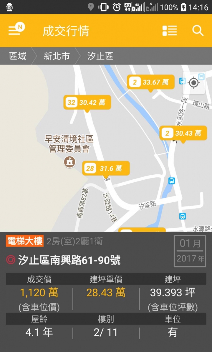 汐止 早安清境成交行情