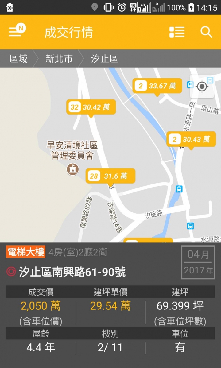 汐止 早安清境成交行情