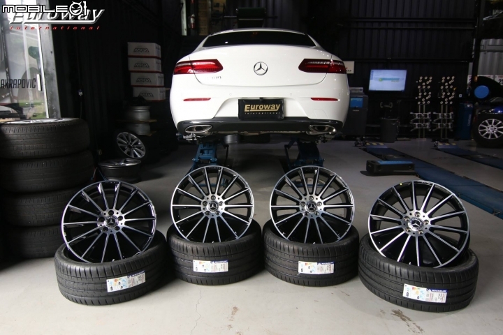 E300 coupe交車加改20吋夜色套件輪框分享