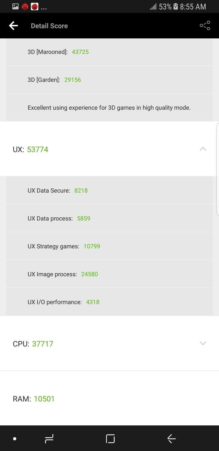 Samsung Note  8 簡易跑分分享