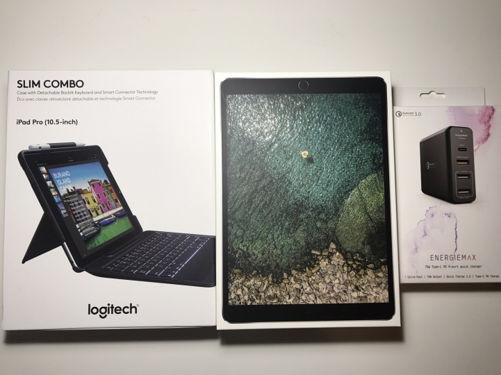 開箱文-10.5寸 iPad Pro / Logitech Slim Combo / EnergieMax PD 充電器