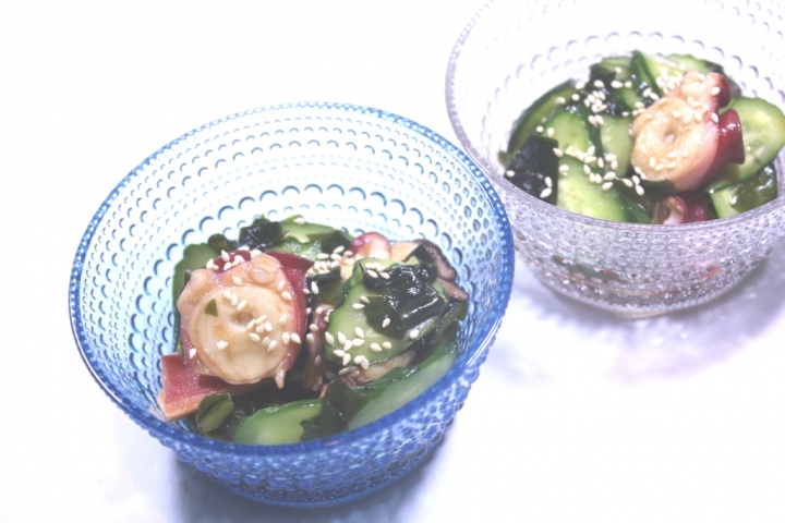 【我家餐桌上的日本料理之五】 促進食慾的醋拌小黃瓜海帶芽章魚