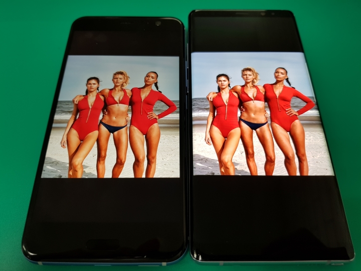 比較U11 ， Note 8手機螢幕畫面