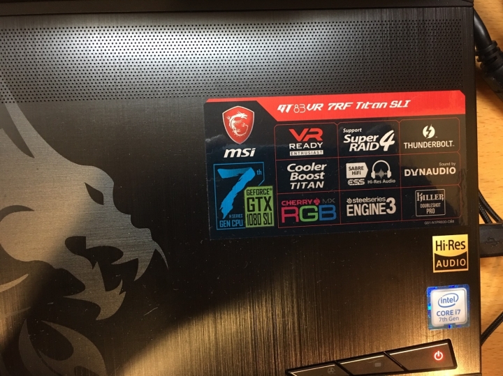 [開箱]  MSI GT83VR 7RF Titan SLI 效能怪獸 (附上黑色沙漠等實際遊戲測試影片)