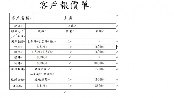 想請問這報價單的報價合理嗎??