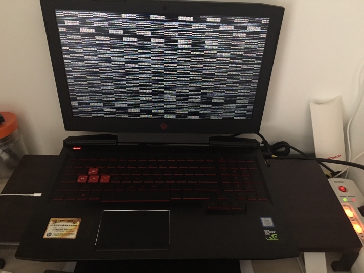 HP OMEN 15-CE078TX 開機畫面花掉