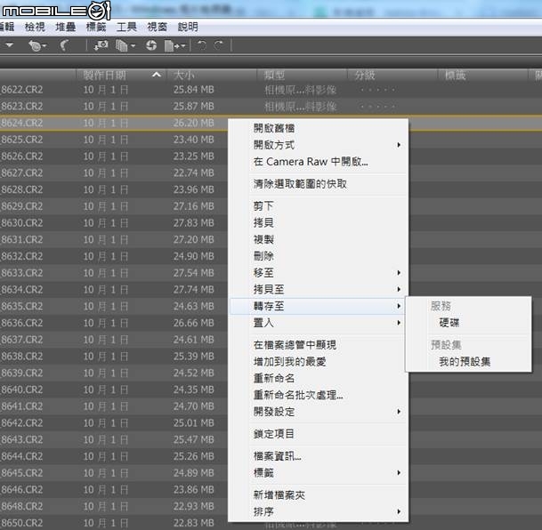 Adobe Bridge CS6 無法轉存至硬碟
