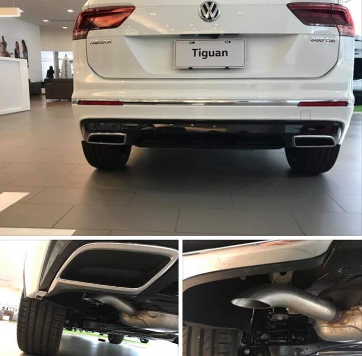 Tiguan R-LINE 380 後方左右排氣管是裝飾？